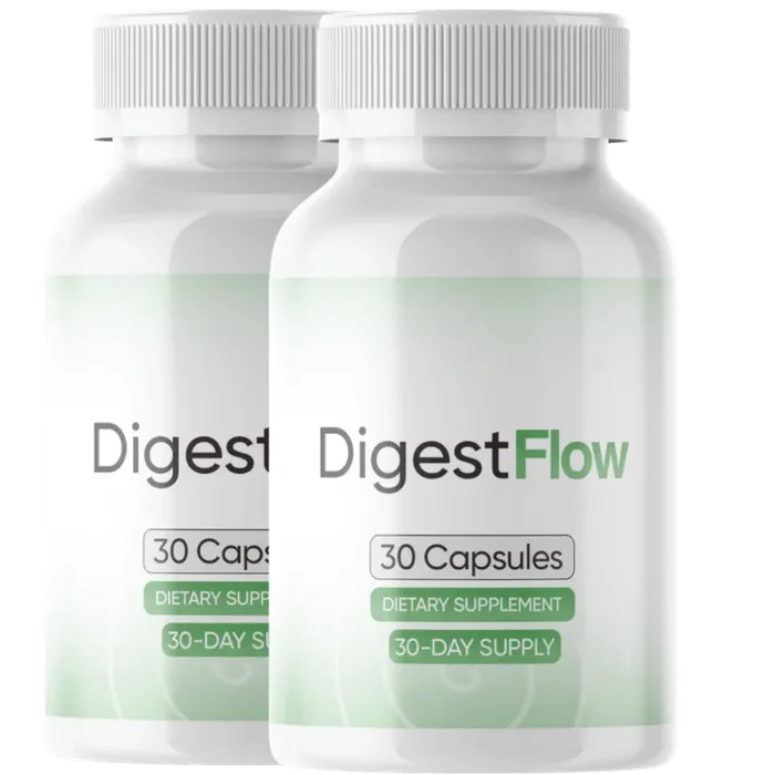 DigestFlow daily gut support capsules, 30 capsules per bottle